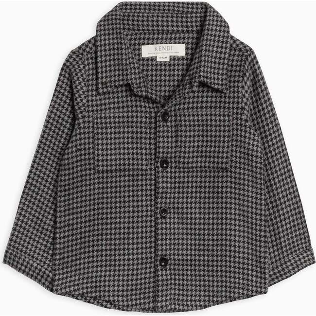 Lev Flannel Long Sleeve Collared Button Down Shirt Houndstooth