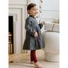 Neela Flannel Ruffle Neckline Long Sleeve Dress Navy Plaid - Dresses - 2