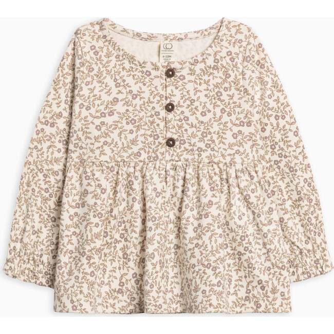 Trudy Button Long Sleeve Top Aurora Floral / Purple + Mauve