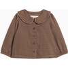 Yael Flannel Ruffle Collared Shirt Chestnut Plaid - Shirts - 1 - thumbnail