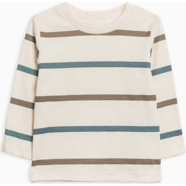Turk Long Sleeve Crew Max Stripe / Teal + Taupe