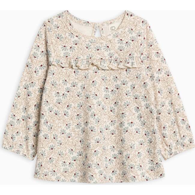 Sorren Ruffle Long Sleeve Top Pamela Floral / Mist + Navy