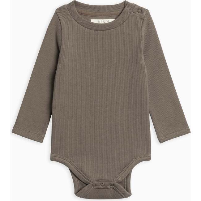 Sammy Ribbed Snap Shoulder Long Sleeve Bodysuit Olive