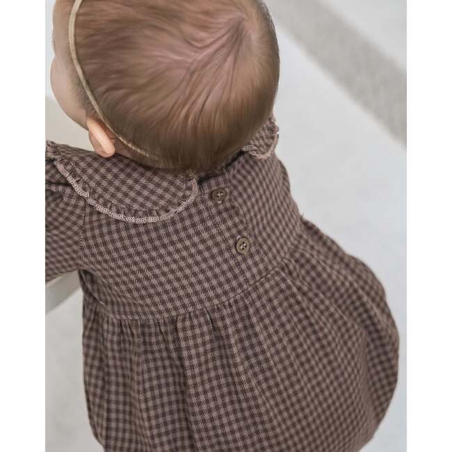 Aven Flannel Bubble Collared Romper Chestnut Plaid - Rompers - 2