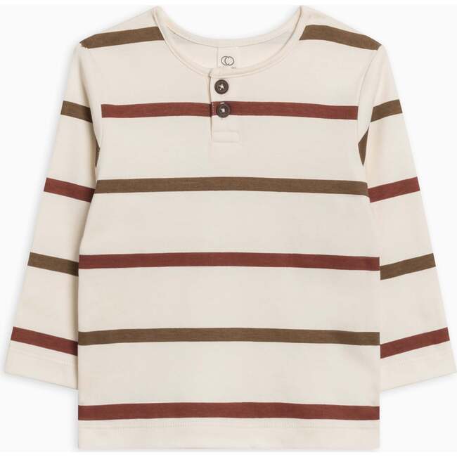 Reef Long Sleeve Henley Max Stripe / Garnet + Sepia