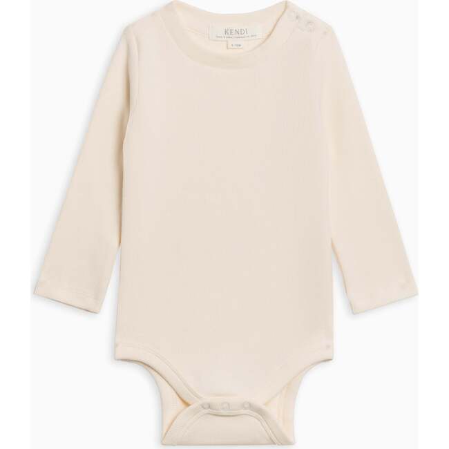 Sammy Ribbed Snap Shoulder Long Sleeve Bodysuit Ivory