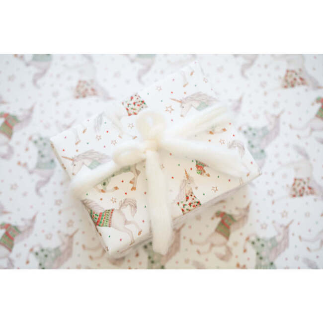 Holiday Unicorn Magic Gift Wrap, White - Gift Wraps - 2