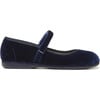Classic Velvet Mary Janes, Navy - Mary Janes - 1 - thumbnail