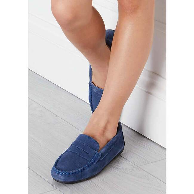 Suede Loafers, French Blue