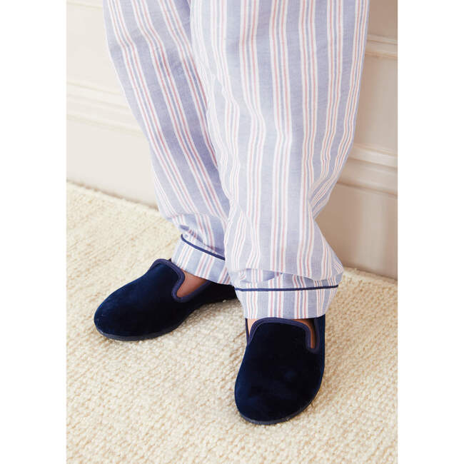 Velvet In-Door Slippers, Navy