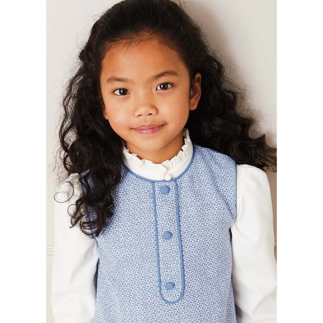 Mao Collar Romantic Blouse, White