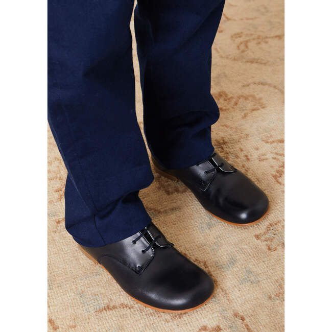 Leather Lace-Up Shoes, Navy