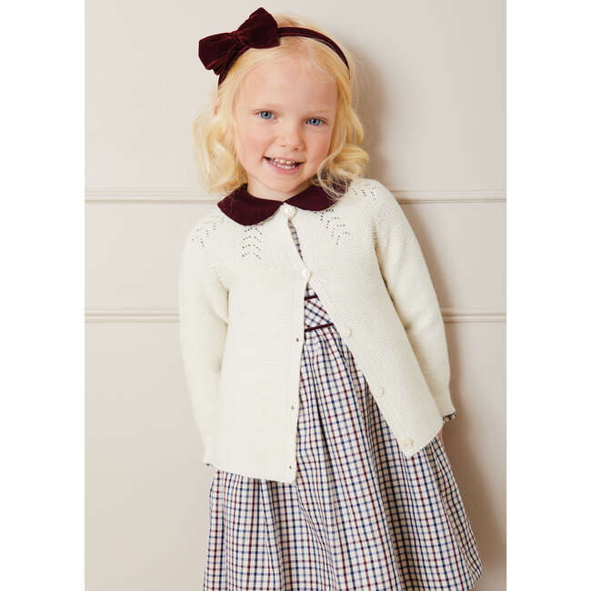 Openwork Button Cardigan, Cream - Cardigans - 3