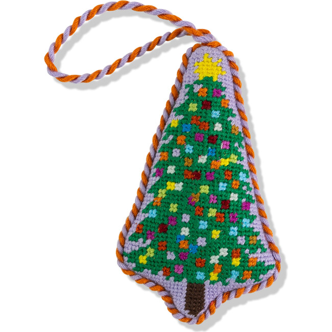 Needlepoint Icon Ornament - Christmas Tree, Green