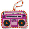 Needlepoint Icon Ornament - Boom Box, Purple, Pink - Ornaments - 1 - thumbnail