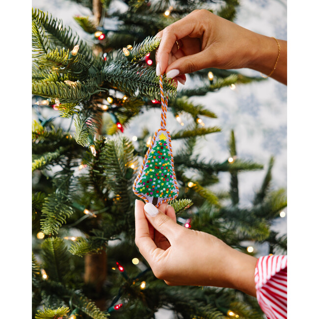 Needlepoint Icon Ornament - Christmas Tree, Green - Ornaments - 3