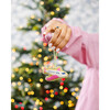 Needlepoint Icon Ornament  - Airplane, Yellow Pink, White - Ornaments - 2