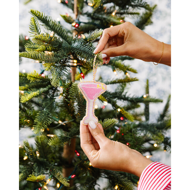 Needlepoint Icon Ornament - Cosmopolitan, Pink - Ornaments - 3