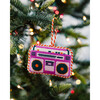 Needlepoint Icon Ornament - Boom Box, Purple, Pink - Ornaments - 4