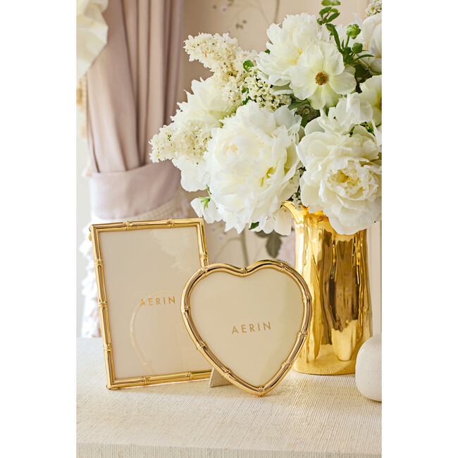 Ava Bamboo Heart Frame, Gold - Frames - 4