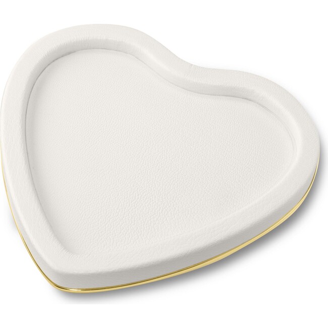 Piero Leather Heart Tray, Shadow White