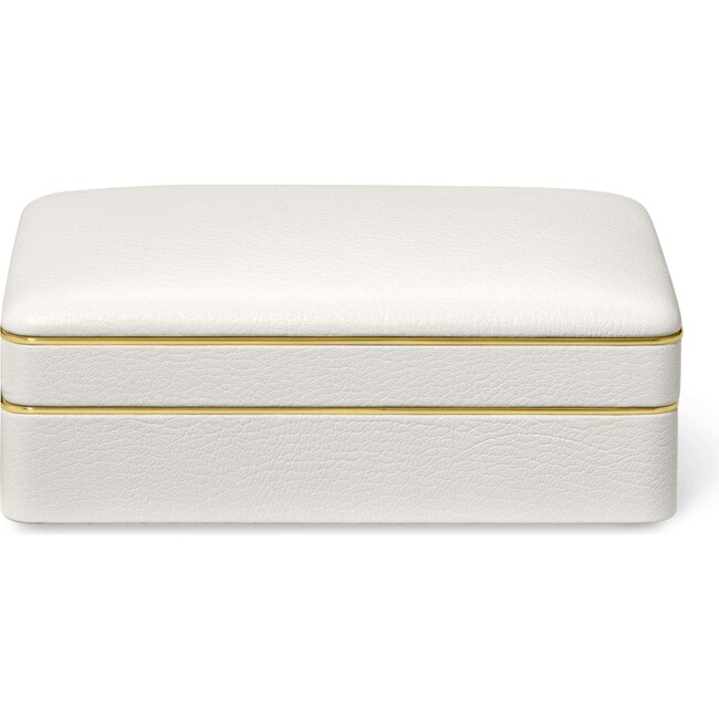 Piero Leather Small Stacked Jewelry Box, Shadow White - Jewelry Boxes - 2