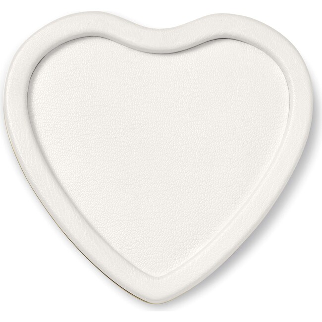 Piero Leather Heart Tray, Shadow White