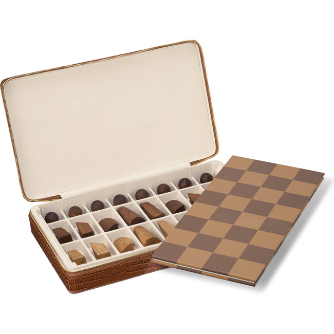Enzo Travel Chess Set, Chestnut