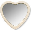 Shagreen Heart Hand Mirror, Cream - Mirrors - 1 - thumbnail