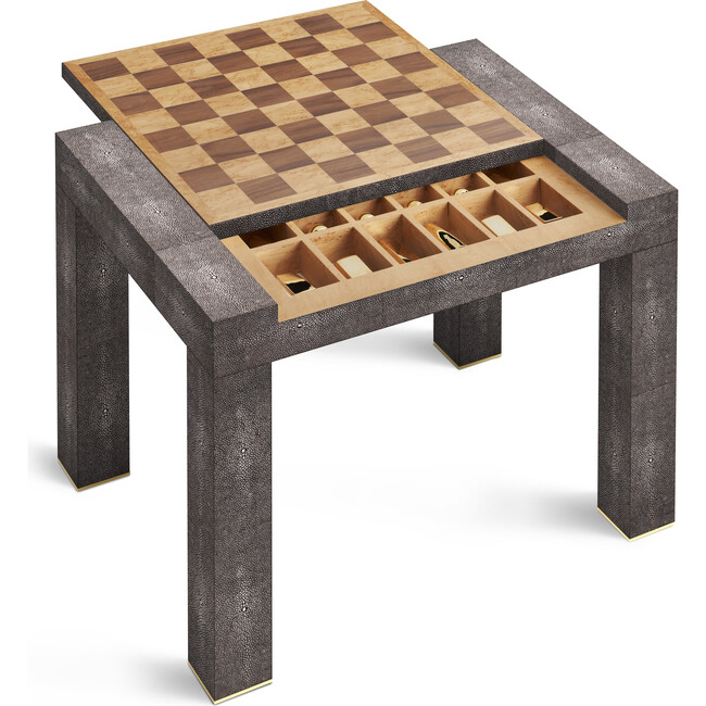 Shagreen Chess Side Table, Chocolate - Accent Tables - 2