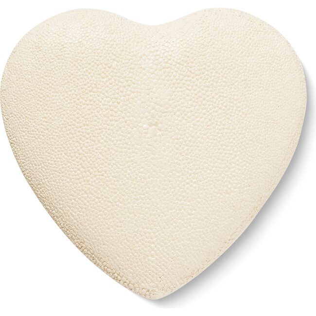 Shagreen Heart Hand Mirror, Cream - Mirrors - 2