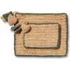 Small Raffia Pouch with Border, Sage - Bags - 2
