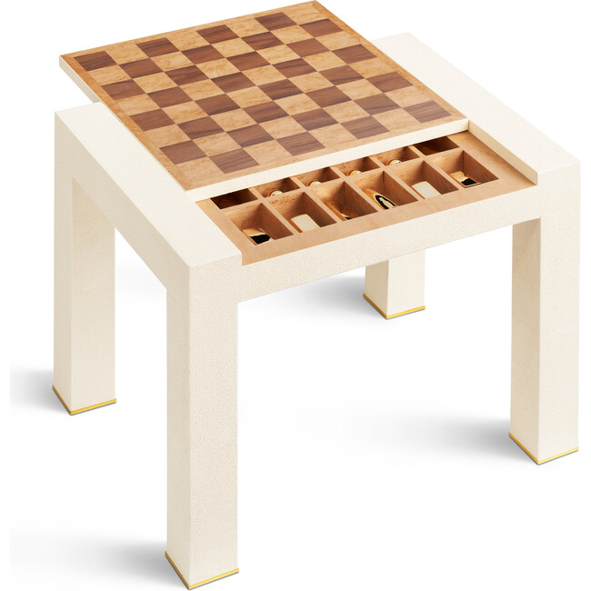 Shagreen Chess Side Table, Cream - Accent Tables - 2