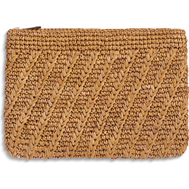 Allegra Raffia Pouch, Natural