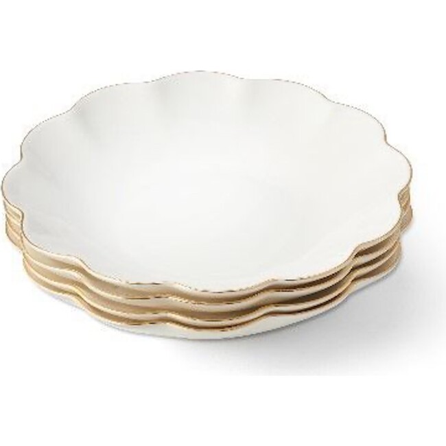 Scalloped Appetizer Plates S/4, White