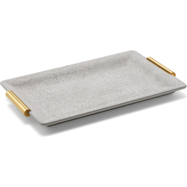 Shagreen Vanity Tray, Small, Dove