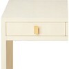 Shagreen Vanity Table and Stool Set, Cream - Accent Tables - 5 - thumbnail
