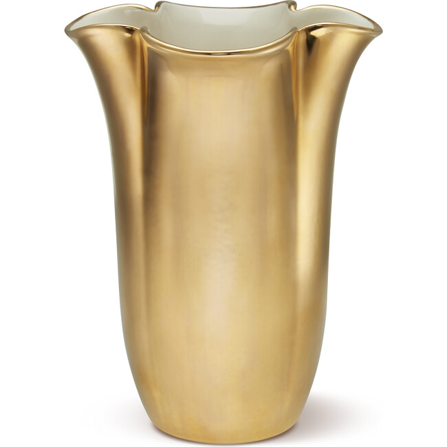 Gilded Clover Tall Vase, Gold