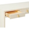 Shagreen Vanity Table and Stool Set, Cream - Accent Tables - 6 - thumbnail