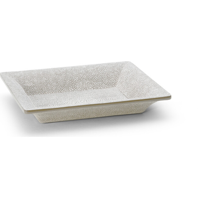Shagreen Rectangular Vide Poche, Dove