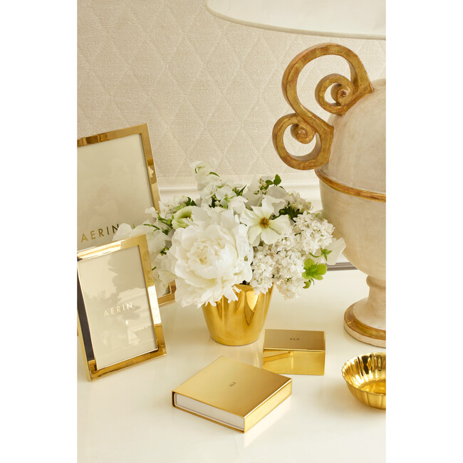 Gilded Clover Small Vase, Gold - Vases - 3