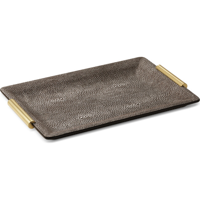 Shagreen Vanity Tray, Small, Chocolate
