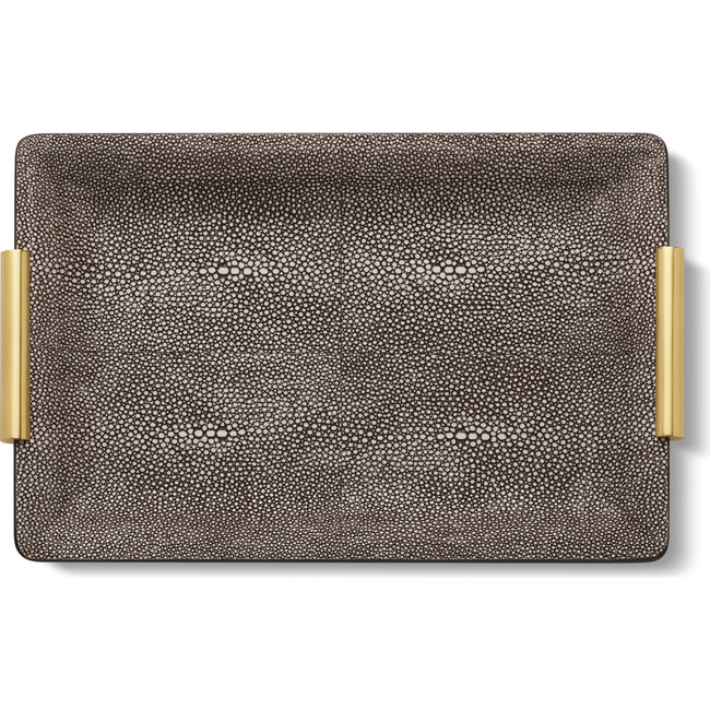 Shagreen Vanity Tray, Small, Chocolate