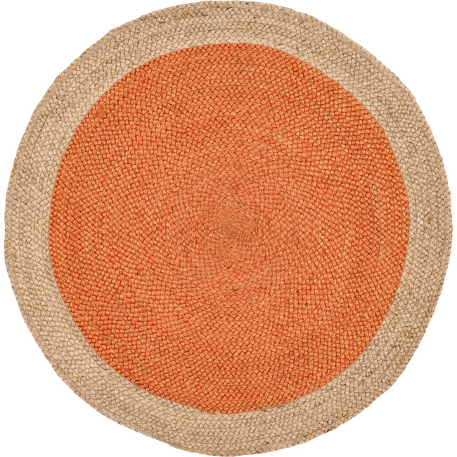 Layla Round Flatweave Rug, Orange