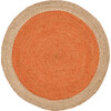 Layla Round Flatweave Rug, Orange - Rugs - 1 - thumbnail