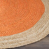 Layla Round Flatweave Rug, Orange - Rugs - 3
