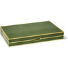 Croc Leather Backgammon Set w/Dice, Verde - Board Games - 3