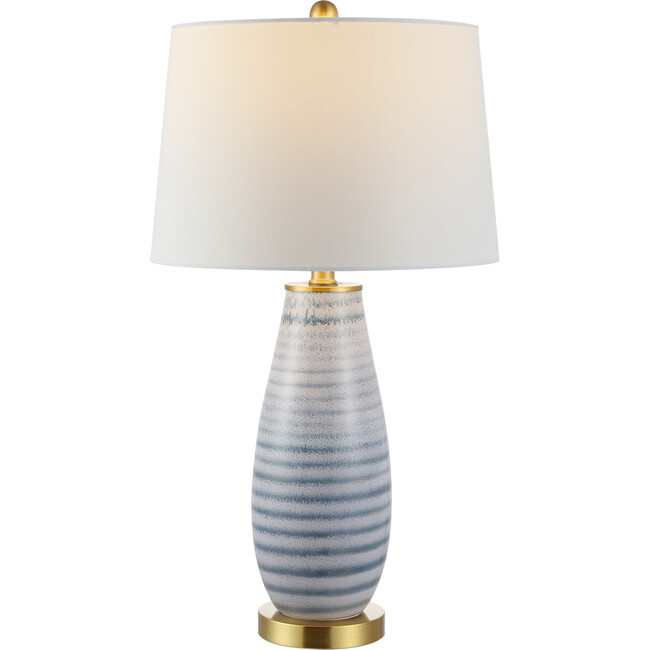 Eliana Ceramic Table Lamp, Blue Organic Stripe - Lighting - 4