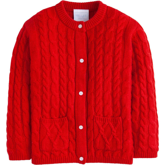 Classic Cashmere Blend Cardigan, Red