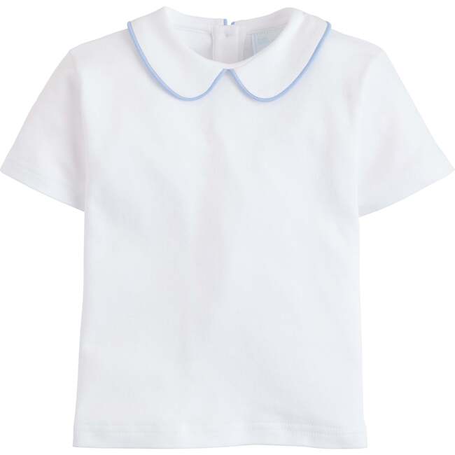 Piped Peter Pan Short Sleeve, Light Blue